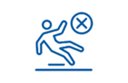 Icon representing slip-resistant flooring for fall prevention.