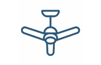 Ceiling fan installation icon.