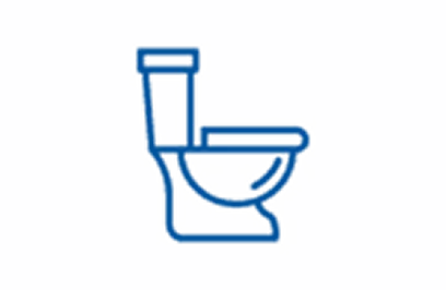 Toilet installation icon showing a standard toilet.