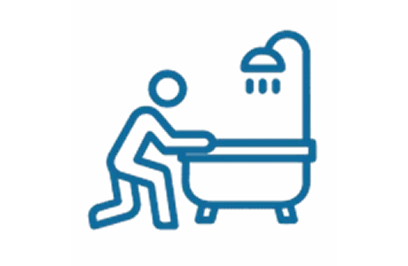 Bathtub and shower installation icon.